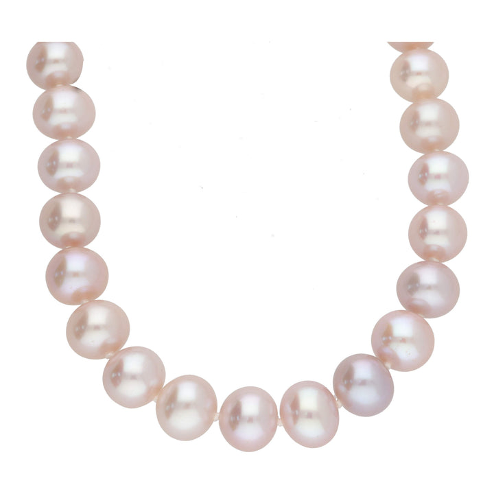 Pink 10mm Freshwater Pearl 14ct White Gold Necklace - Michael Jones Jeweller