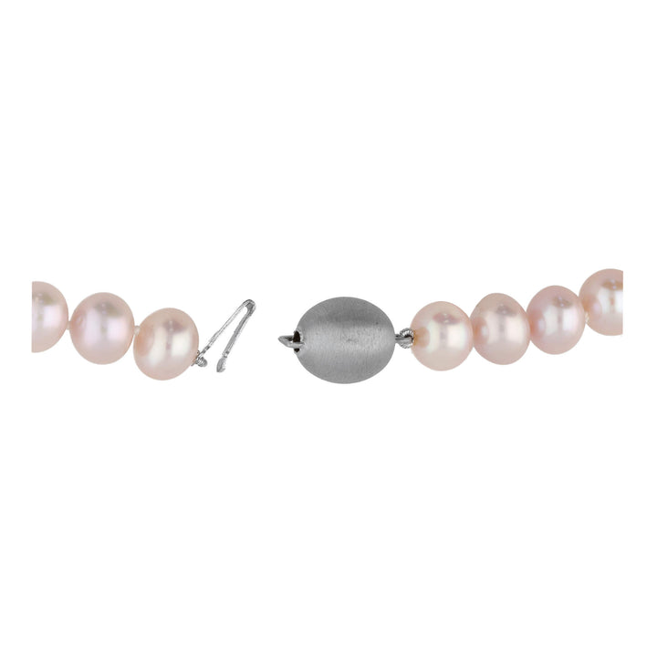 Pink 10mm Freshwater Pearl 14ct White Gold Necklace - Michael Jones Jeweller