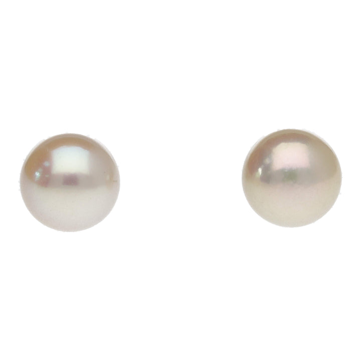 Cultured Pearl 9mm 18ct White Gold Stud Earrings - Michael Jones Jeweller