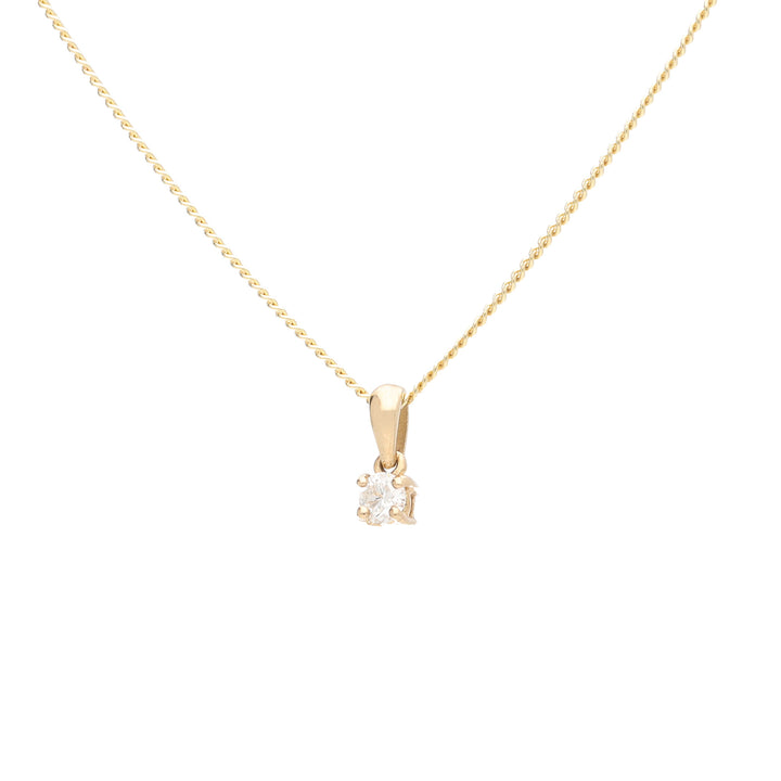 Diamond 0.15ct 9ct Yellow Gold Solitaire Pendant