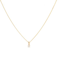 Diamond 0.15ct 9ct Yellow Gold Solitaire Pendant - Michael Jones Jeweller