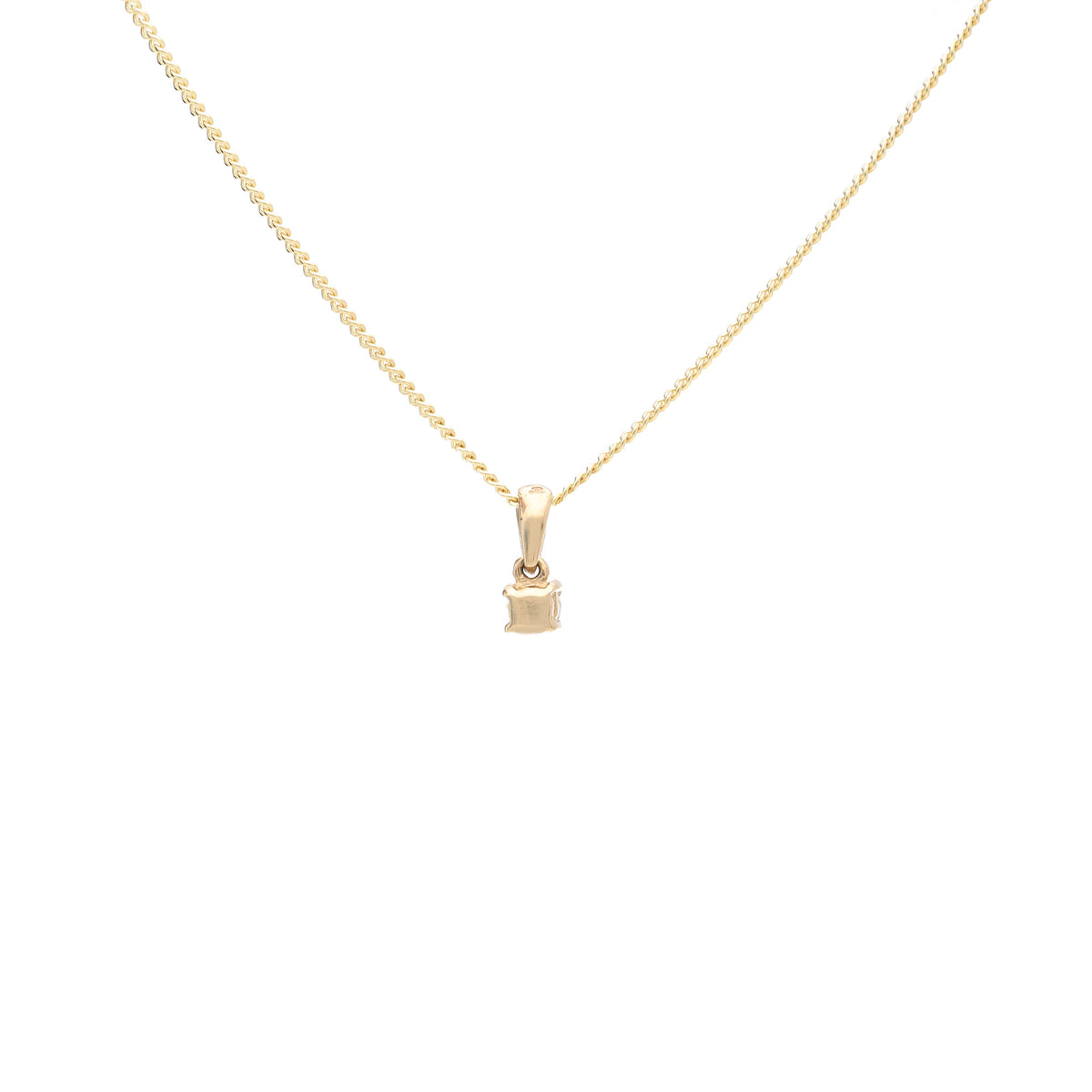 Diamond 0.15ct 9ct Yellow Gold Solitaire Pendant - Michael Jones Jeweller