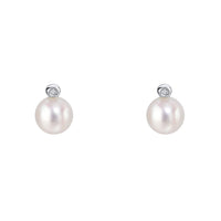 D for Diamond Pearl Stud Earrings - Michael Jones Jeweller