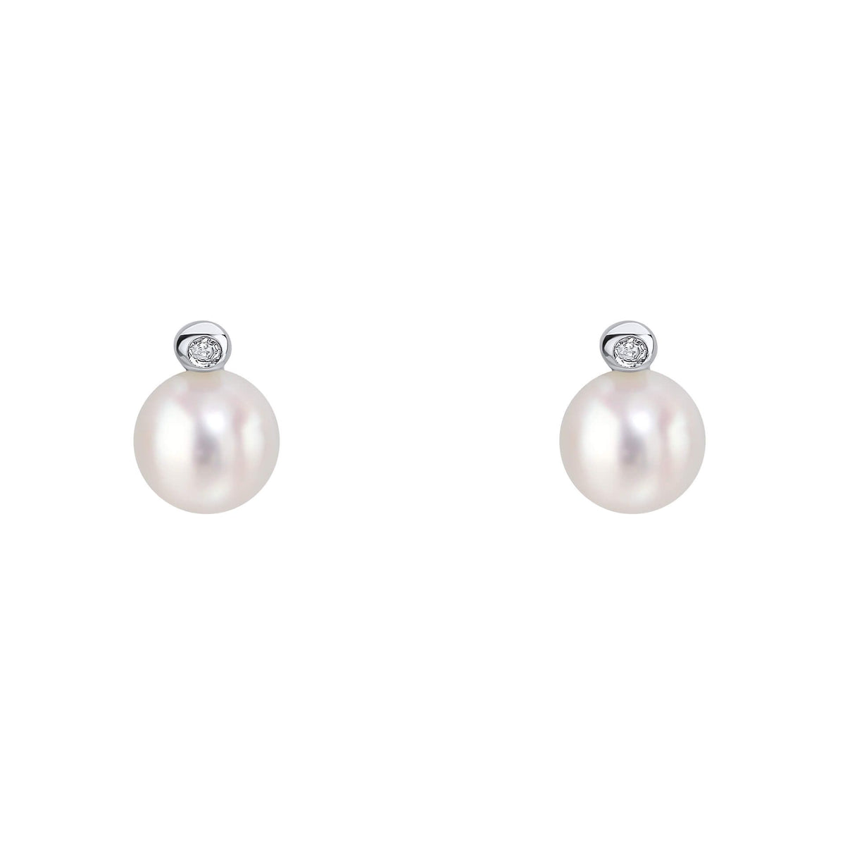 D for Diamond Pearl Stud Earrings - Michael Jones Jeweller