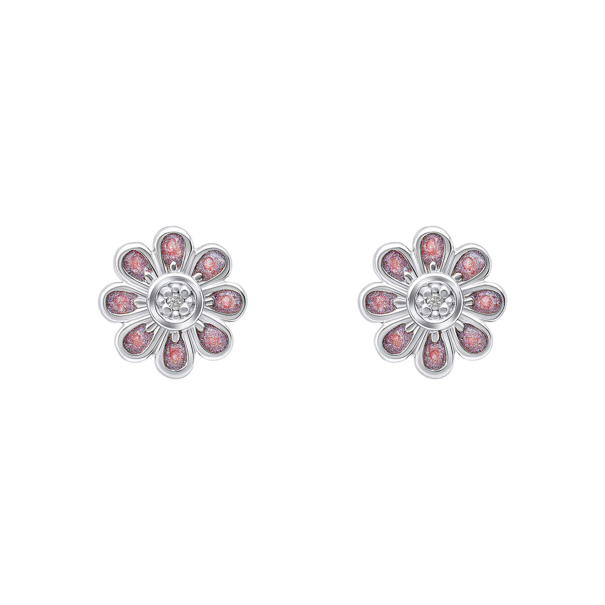 D for Diamond Child's Pink Flower Stud Earrings - Michael Jones Jeweller