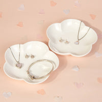 D for Diamond Mother of Pearl and Diamond Heart Stud Earrings