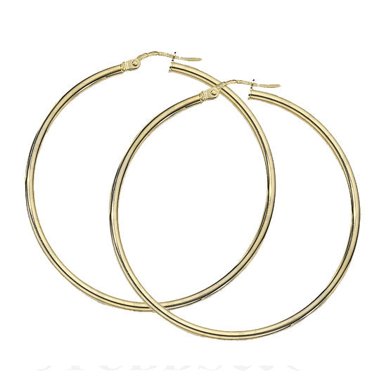 Large 9ct Yellow Gold Hoop Earrings
