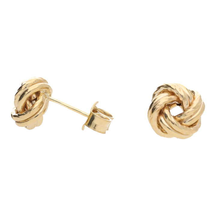 Double Strand Knot 9ct Yellow Gold Stud Earrings - Michael Jones Jeweller