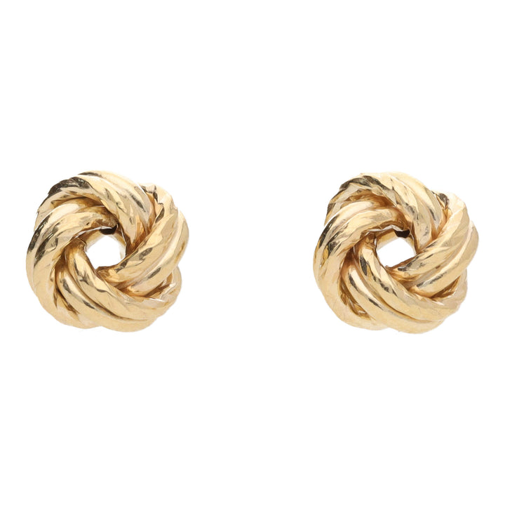 Double Strand Knot 9ct Yellow Gold Stud Earrings - Michael Jones Jeweller