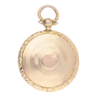 Pre-Owned Round Engine Turned Yellow Locket - Michael Jones Jeweller
