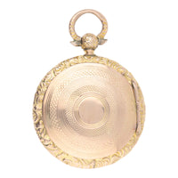Pre-Owned Round Engine Turned Yellow Locket - Michael Jones Jeweller