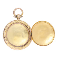 Pre-Owned Round Engine Turned Yellow Locket - Michael Jones Jeweller