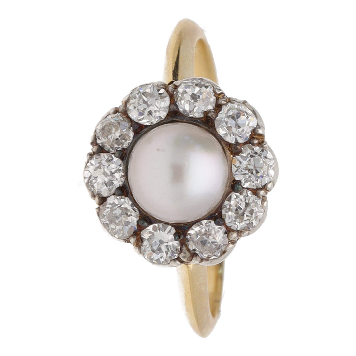 Pre-Owned Pearl and Diamond Late Vicrorian Ring