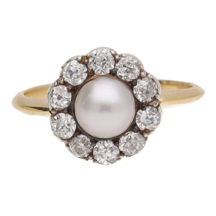 Pre-Owned Pearl and Diamond Late Vicrorian Ring
