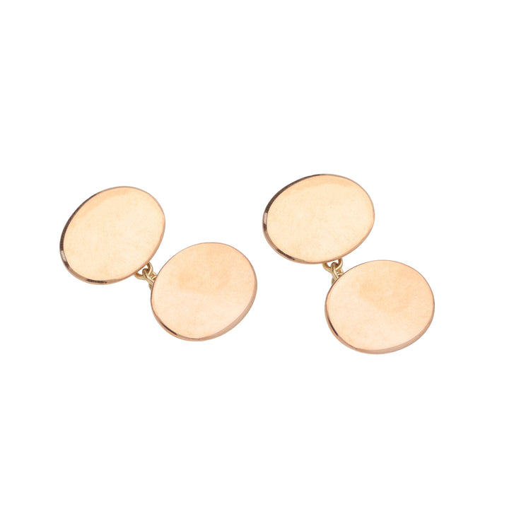 Pre-Owned Oval 9ct Yellow Gold Cufflinks