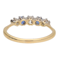 Pre-Owned Sapphire and Diamond 18ct Yellow Gold FIve Stone Ring