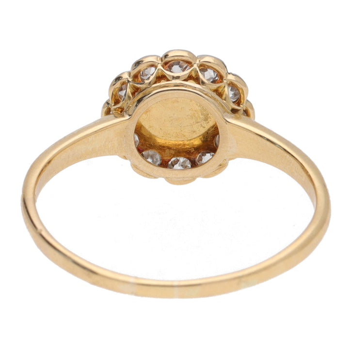 Pre-Owned Pearl and Diamond Cluster Ring