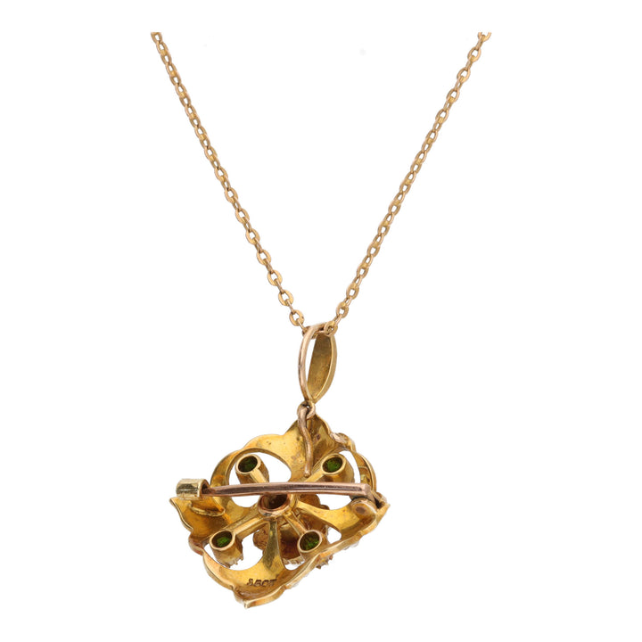 Pre-Owned Demantoid Garnet and Seed Pearl Pendant