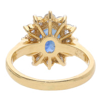Pre-Owned Sapphire and Diamond Oval Cluster Ring