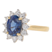 Pre-Owned Sapphire and Diamond Oval Cluster Ring - Michael Jones Jeweller
