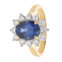 Pre-Owned Sapphire and Diamond Oval Cluster Ring - Michael Jones Jeweller