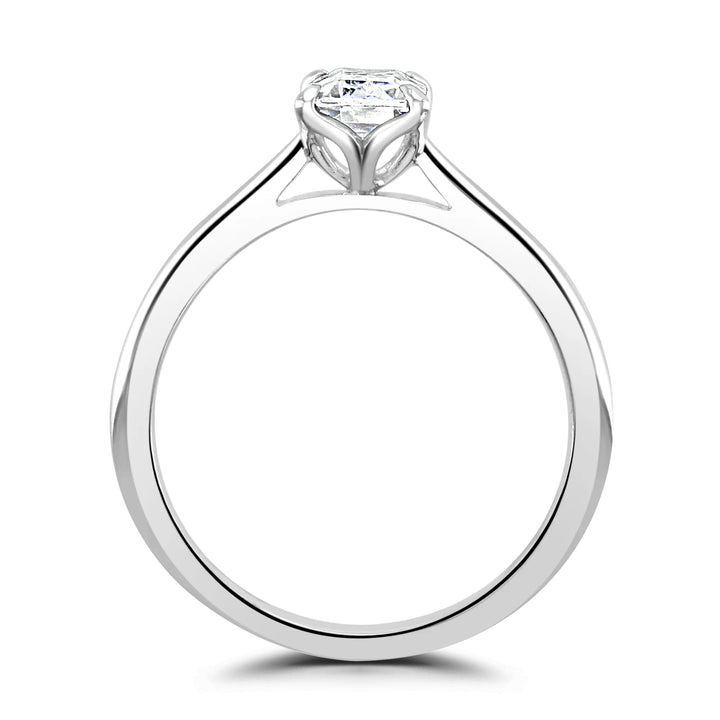 Brown & Newirth Created 1.03ct Emerald Laboratory Grown Diamond Bloom Platinum Solitaire Ring