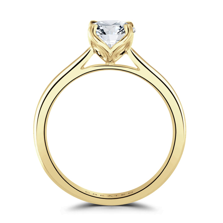 Brown & Newirth Created 1.07ct Round Brilliant Laboratory Grown Diamond Bloom 18ct Yellow Gold and Platinum Solitaire Ring