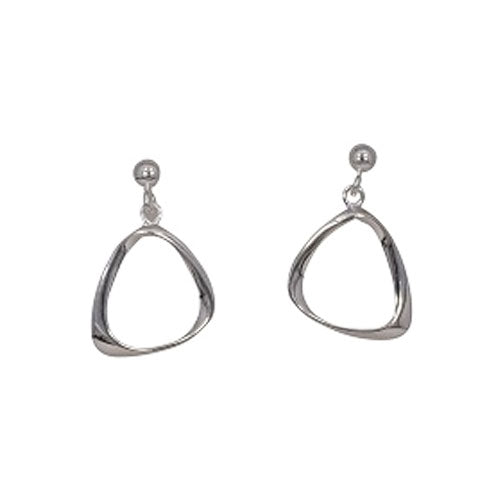 Tri-Mobius Silver Drop Earrings - Michael Jones Jeweller