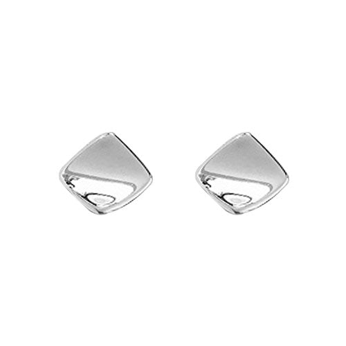 Silver Concave Square Stud Earrings - Michael Jones Jeweller