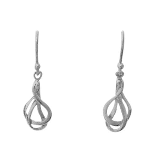 Tangled Silver Drop Earrings - Michael Jones Jeweller