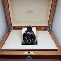 Pre-Owned Omega Seamaster Planet Ocean, Black & Red case and strap, 45mm dial