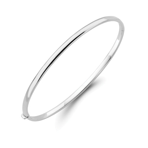 Oval 9ct White Gold Bangle - Michael Jones Jeweller