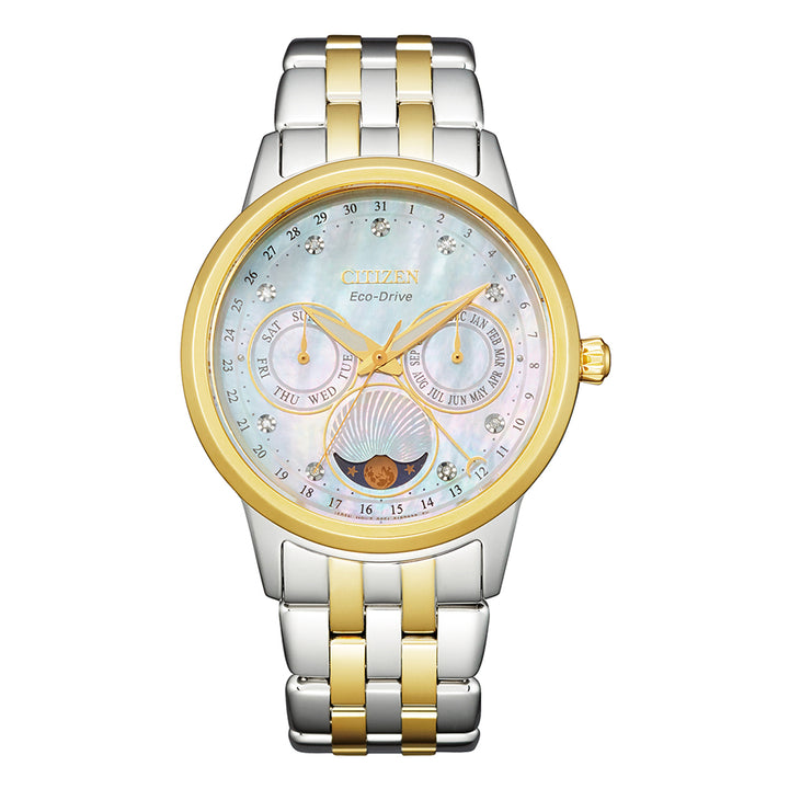 Citizen Eco-Drive Calendrier Moonphase Diamond Set Watch FD0004-51D - Michael Jones Jeweller