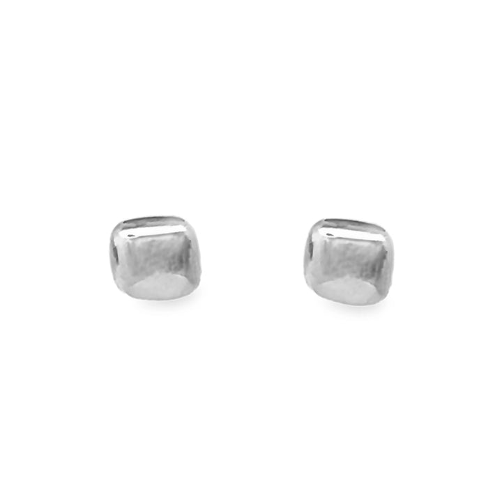 Silver Square Cushion Stud Earrings. - Michael Jones Jeweller