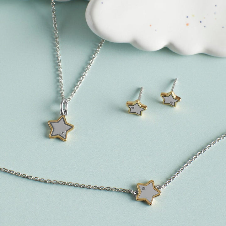 Childs D for Diamonds Diamond Gold Plated Silver Star Bracelet