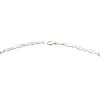 Silver Satin & Polished Link Necklet - Michael Jones Jeweller