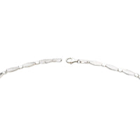Silver Satin & Polished Link Necklet - Michael Jones Jeweller