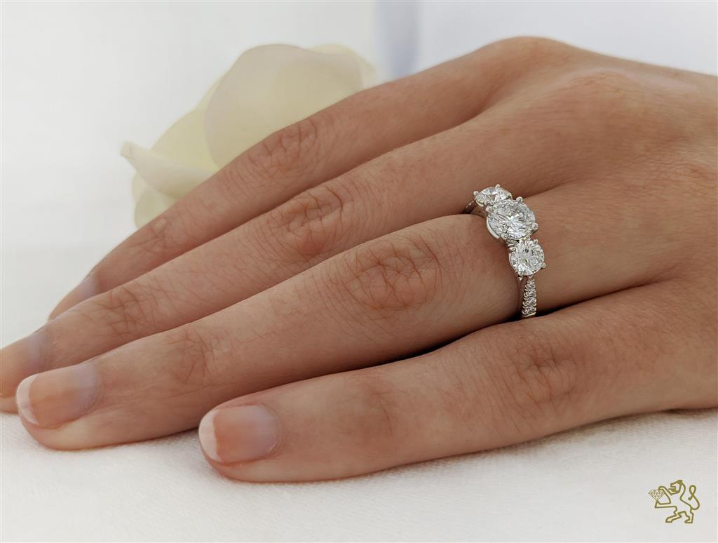 Florentina Skye Three Stone 1.00ct D VS2 Diamond Platinum Ring - Michael Jones Jeweller