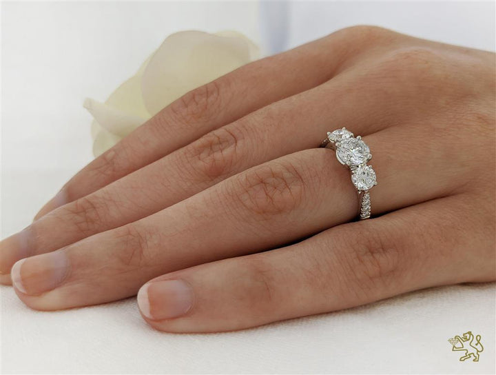 Florentina Skye Three Stone 1.00ct D VS2 Diamond Platinum Ring