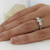Florentina Skye Three Stone 1.00ct D VS2 Diamond Platinum Ring