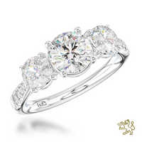 Florentina Skye Three Stone 1.00ct D VS2 Diamond Platinum Ring - Michael Jones Jeweller