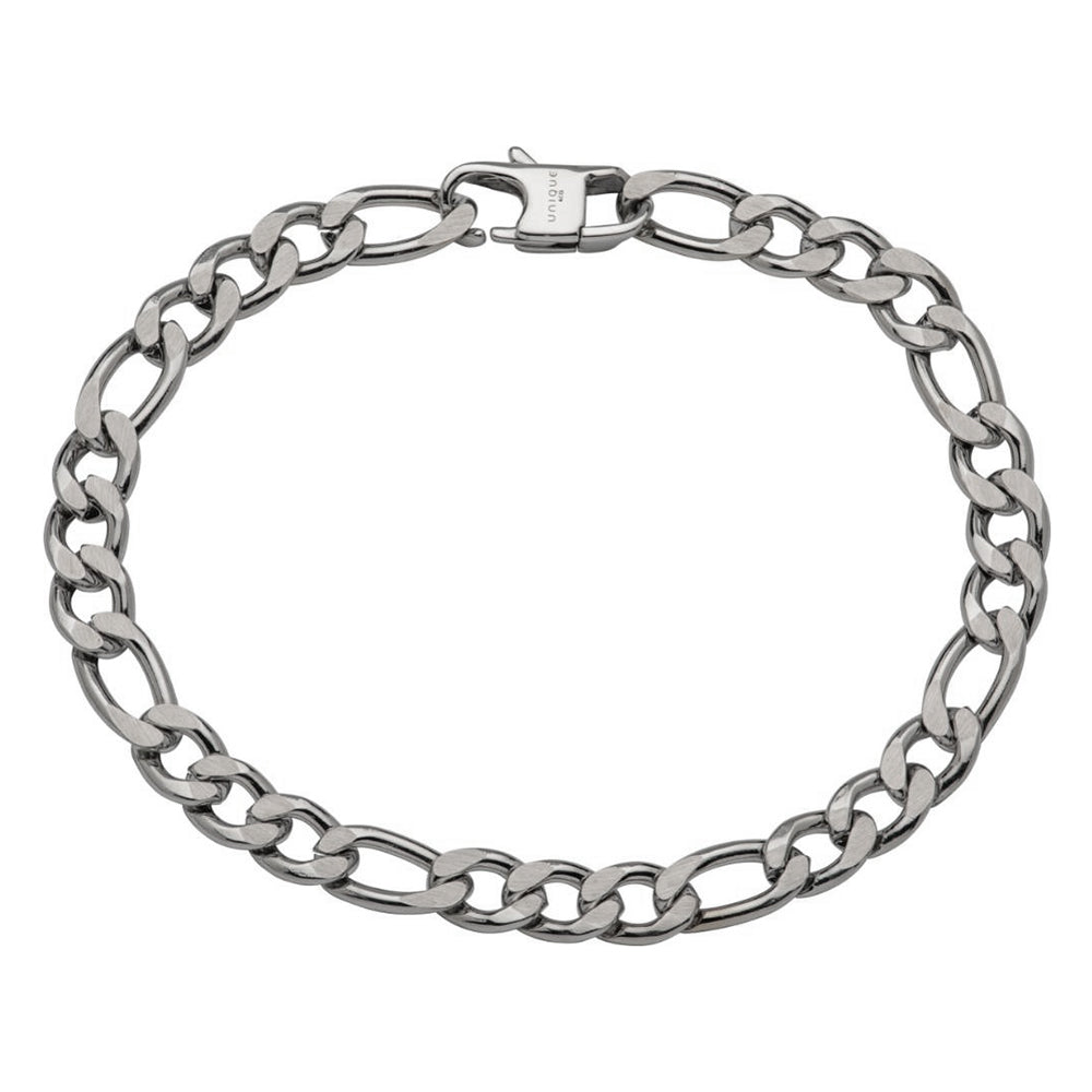 Unique & Co Stainless Steel Figaro Chain Bracelet 21cm
