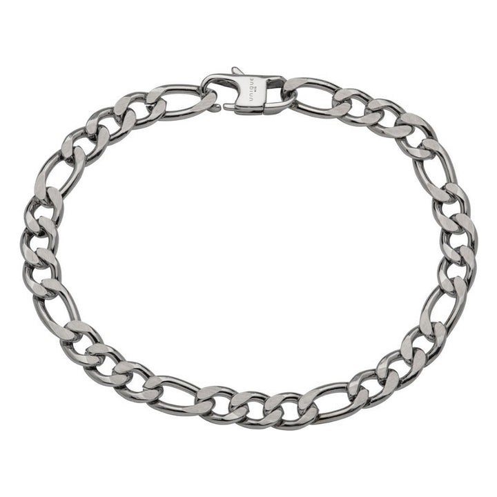 Unique & Co Stainless Steel Figaro Chain Bracelet 21cm