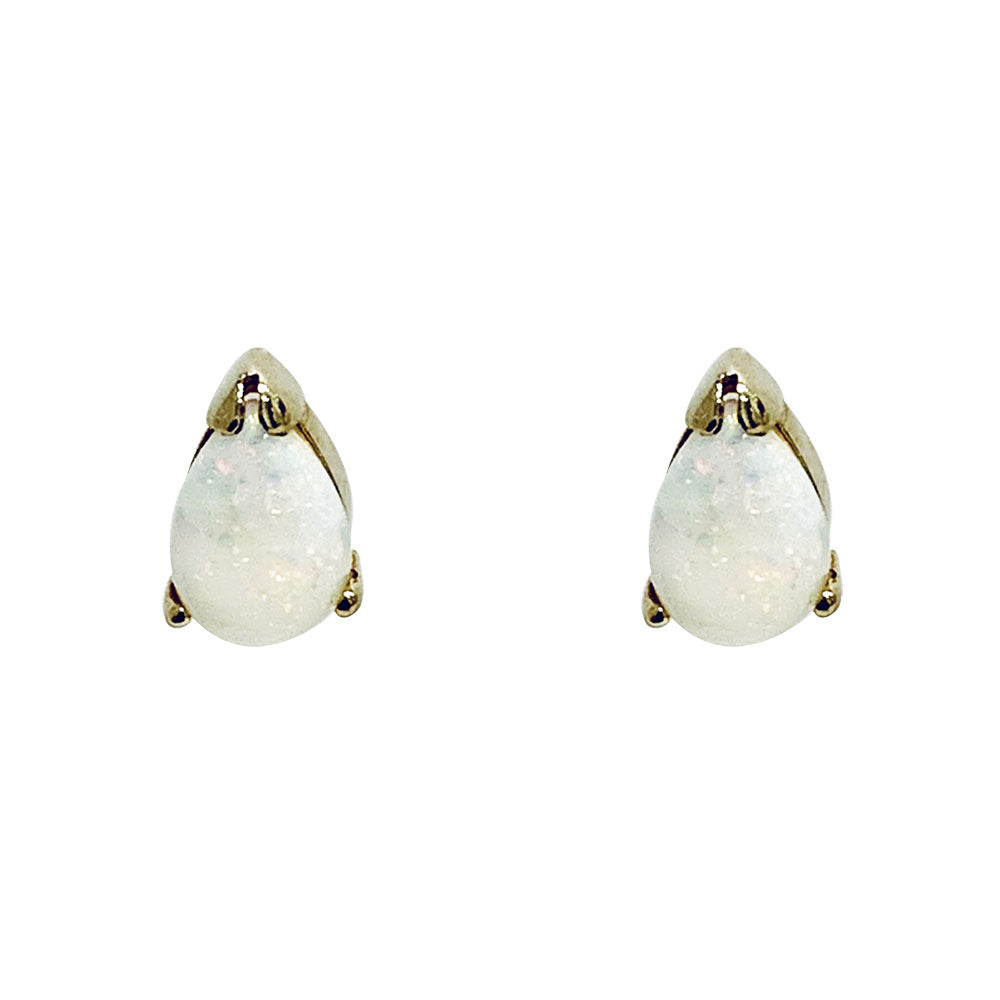 Opal Teardrop 9ct Yellow Gold Stud Earrings - Michael Jones Jeweller