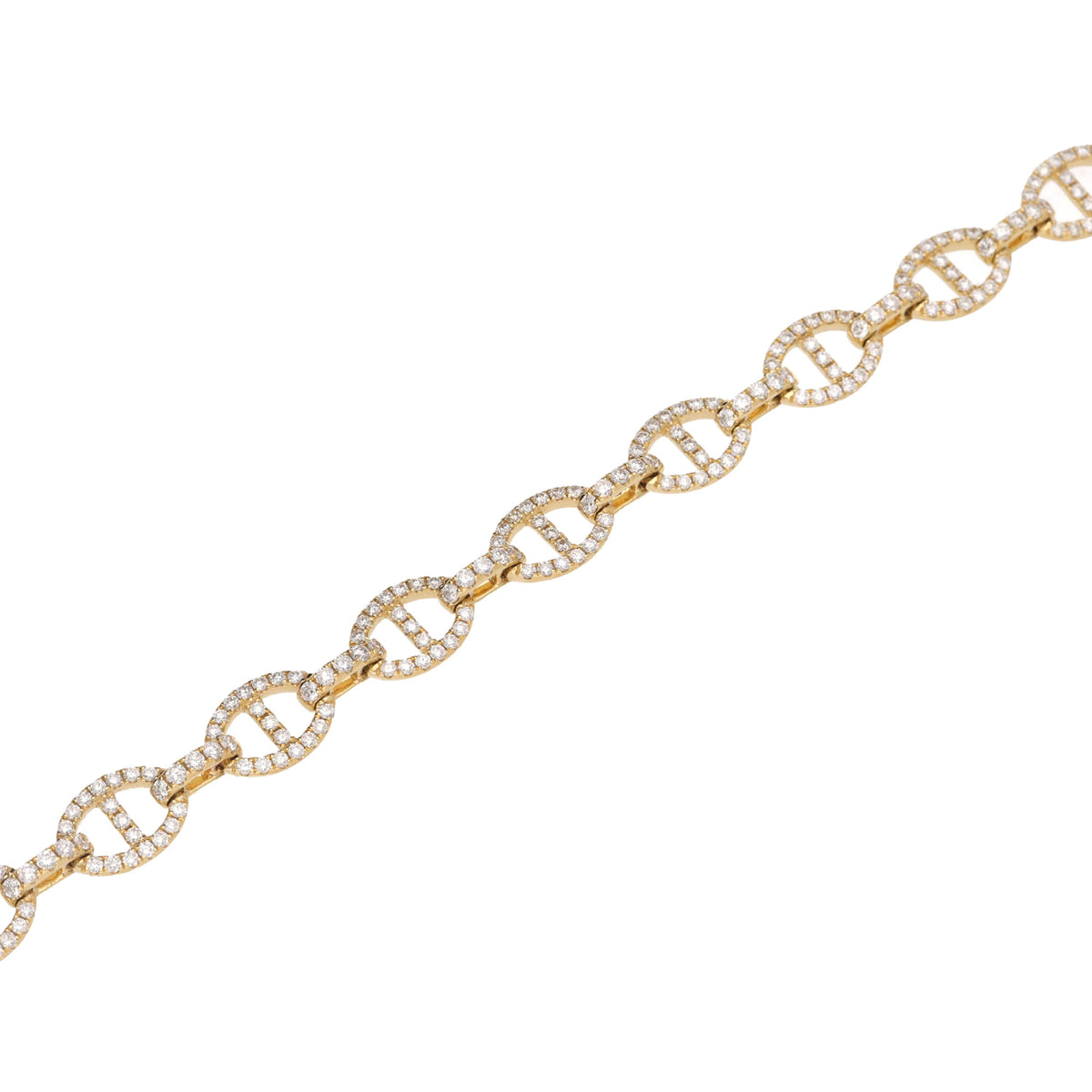 Diamond 2.97ct Oval Bar Link 18ct Yellow Gold Bracelet - Michael Jones Jeweller
