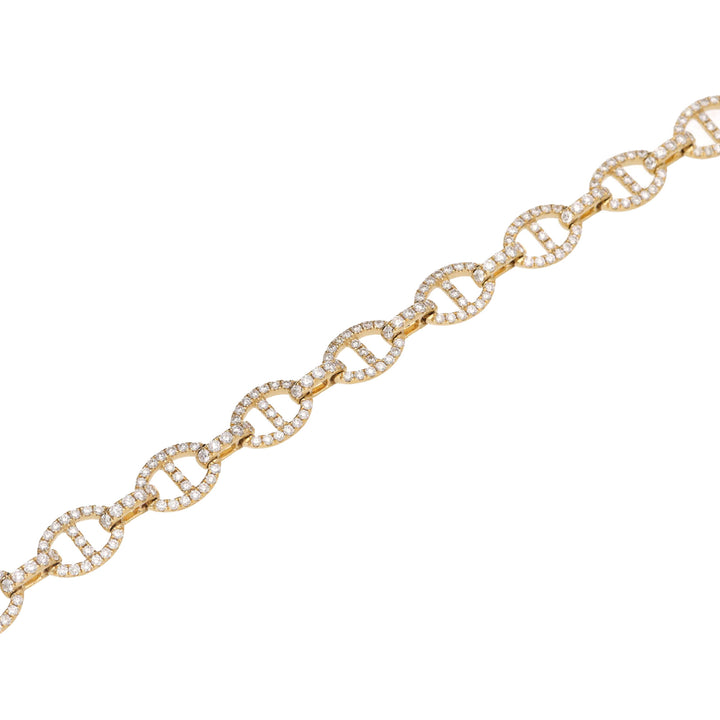 Diamond 2.97ct Oval Bar Link 18ct Yellow Gold Bracelet - Michael Jones Jeweller