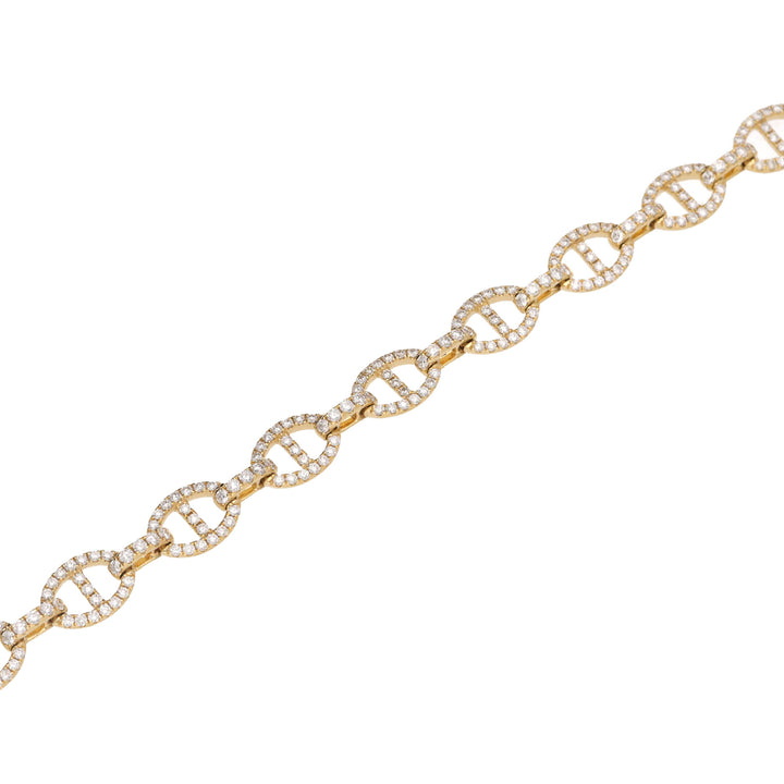 Diamond 2.97ct Oval Bar Link 18ct Yellow Gold Bracelet