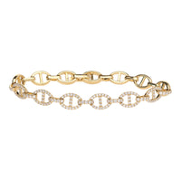 Diamond 2.97ct Oval Bar Link 18ct Yellow Gold Bracelet - Michael Jones Jeweller