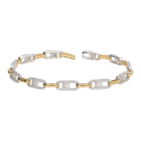 Diamond Linked 18ct Yellow and White Gold Bracelet - Michael Jones Jeweller