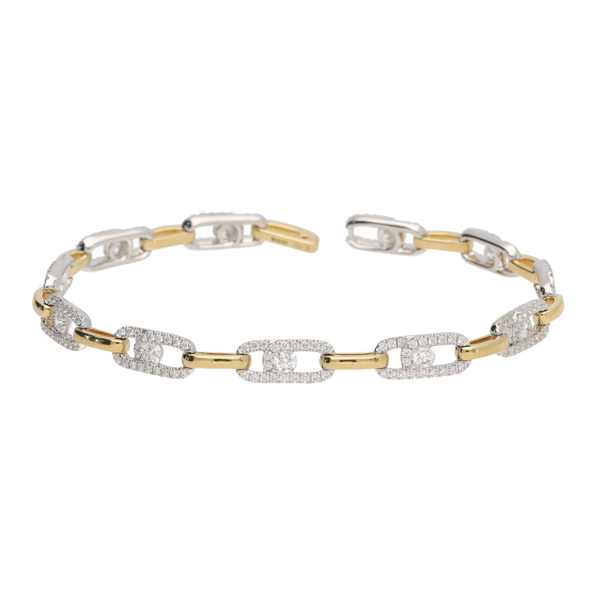 Diamond Linked 18ct Yellow and White Gold Bracelet - Michael Jones Jeweller